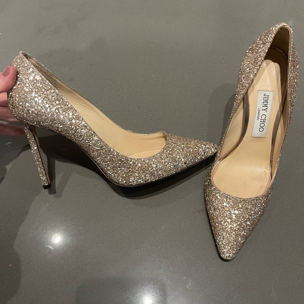 Jimmy Choo Glitter Heels - Size 39